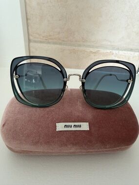 Miu Miu Women's Gradient Blue Cut Out Sunglasses SMU54S